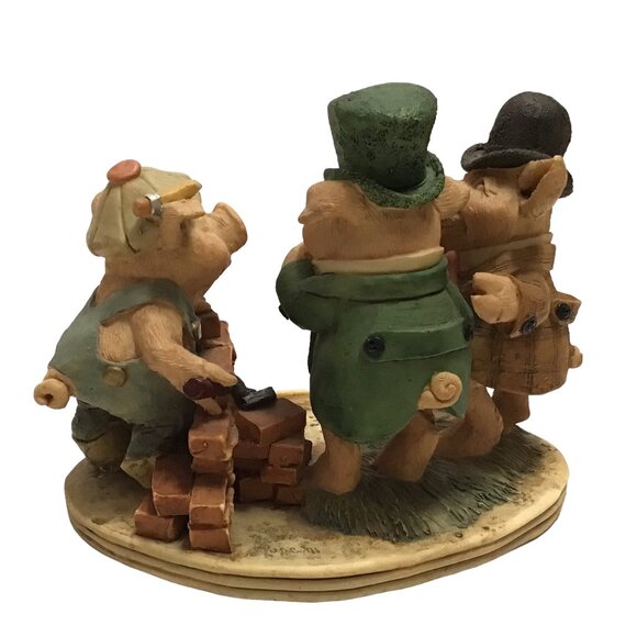 Vtg Built His House of Bricks 3 Little Pigs Figurine 232/3500 United Designs '91 - Picture 4 of 6